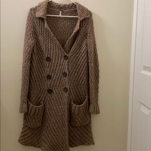 Free people knit button up coat